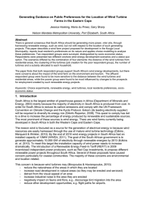 Generating Guidance on Public Preferences for the Location of Wind... Farms in the Eastern Cape Abstract