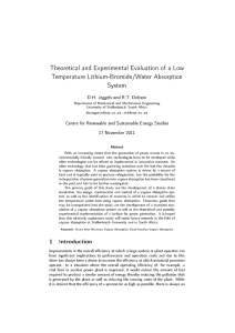 Theoretical and Experimental Evaluation of a Low Temperature Lithium-Bromide/Water Absorption System