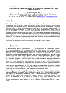 THEORETICAL SIMULATION AND EXPERIMENTAL VALIDATION OF A CRITICAL AND