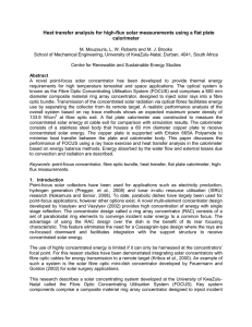 Heat transfer analysis for high-flux solar measurements using a flat... calorimeter