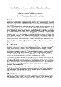 Effect of a diffuser on the power production of Ocean...