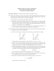 Fall 2015, Math 431: Week 2 Problem Set Elementary Counting Methods