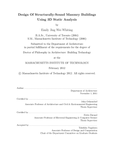 Design Of Structurally-Sound Masonry Buildings Using 3D Static Analysis