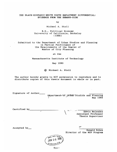 YOUTH EVIDENCE  FROM THE  DEMAND-SIDE A. B.S.,  Political  Economy