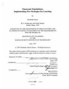 Classroom  Negotiations: Implementing  New  Strategies  for Learning