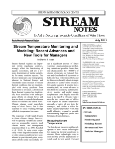 Stream Temperature Monitoring and  Modeling: Recent Advances and
