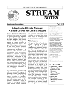 Adapting to Climate Change:  A Short Course for Land Managers