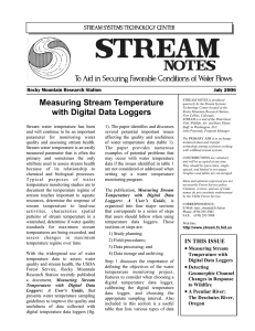 Measuring Stream Temperature  with Digital Data Loggers