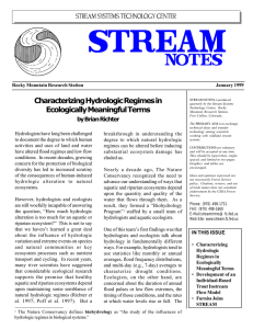 CharacterizingTHydrologicTRegimesTin EcologicallyTMeaningfulT erms Rocky Mountain Research Station January 1999