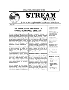 STREAM NOTES  To Aid in Securing Favorable Conditions of Water Flows