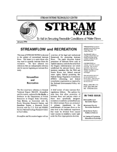STREAM NOTES STREAMFLOW and  RECREATION