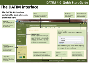 The DATIM interface DATIM 4.0  Quick Start Guide