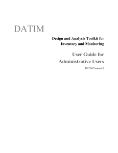 DATIM User Guide for Administrative Users Design and Analysis Toolkit for