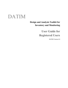 DATIM User Guide for Registered Users Design and Analysis Toolkit for