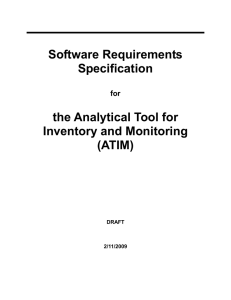 Software Requirements Specification the Analytical Tool for Inventory and Monitoring