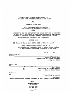 ESTATE DEVELOPMENT PEOPLE'S B.S.  Business Administration University of Southern California