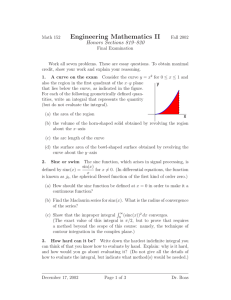 Engineering Mathematics II Honors Sections 819–820