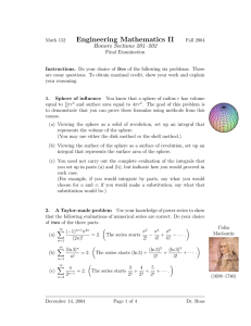 Engineering Mathematics II Honors Sections 201–202