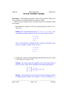 Several Variable Calculus