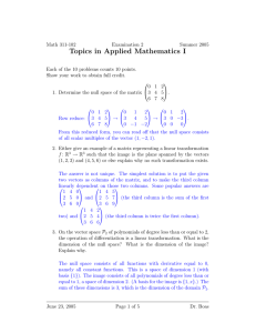 Topics in Applied Mathematics I