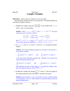 Complex Variables