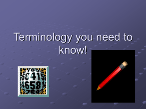 Terminology you need to know!