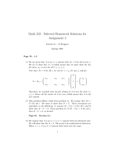 Math 222 - Selected Homework Solutions for Assignment 2