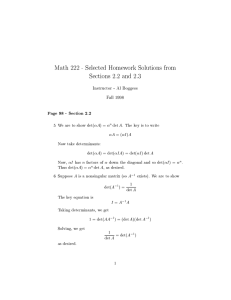 Math 222 - Selected Homework Solutions from Sections 2.2 and 2.3