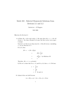 Math 222 - Selected Homework Solutions from Sections 3.1 and 3.2
