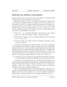 Exercise on uniform convergence