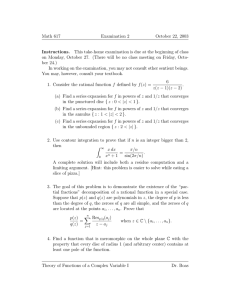 Math 617 Examination 2 October 22, 2003