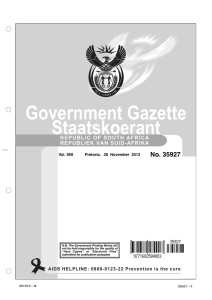 Government Gazette Staatskoerant No. 35927