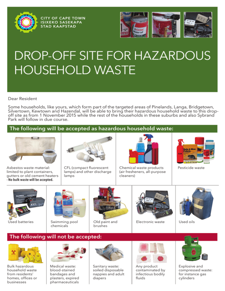 Drop Off Site For Hazardous Household Waste