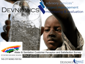 WATER AND SANITATION CUSTOMER PERCEPTION AND SATISFACTION SURVEY PROJECT INITIATION WORKSHOP