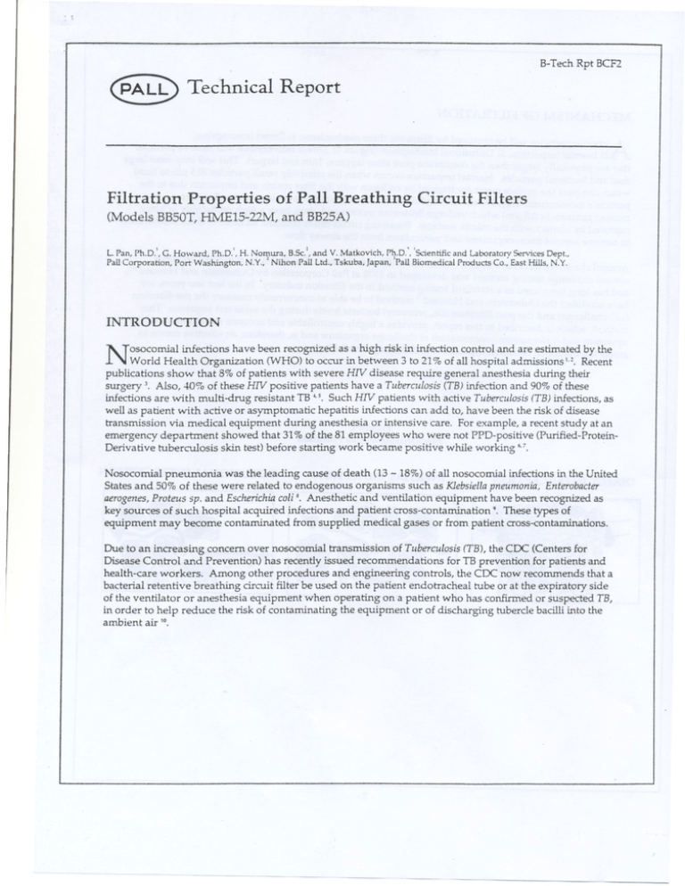 ALY Technical Report Filtration Properties of Pall Breathing Circuit