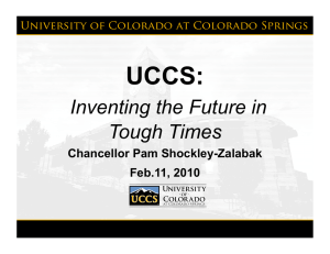 UCCS:  Inventing the Future in Tough Times