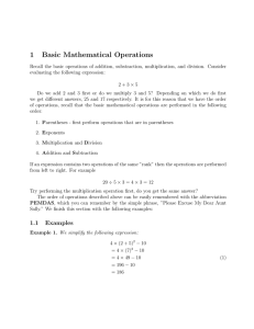 1 Basic Mathematical Operations