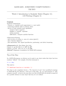 MATH 3670 - SCIENTIFIC COMPUTATION I Fall 2015 2-D Plotting (Chapter 5)