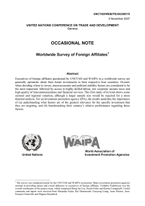 OCCASIONAL NOTE Worldwide Survey of Foreign Affiliates