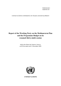 Report of the Working Party on the Medium-term Plan