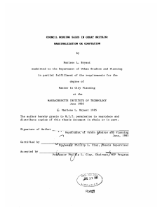 COUNCIL HOUSING SALES  IN GREAT  BRITAIN: by
