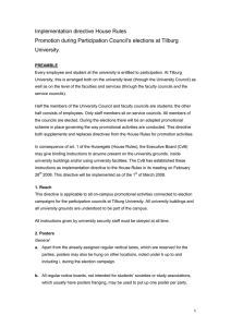 Implementation directive House Rules during Participation Council’s elections at Tilburg Promotion University.