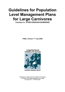 Guidelines for Population Level Management Plans for Large Carnivores