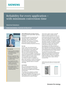Reliability for every application – with minimum conversion time Electrical Solutions