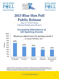 2013 Blue Hen Poll Public Release Increasing Attendance at UD Sporting Events