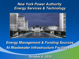 New York Power Authority Energy Services &amp; Technology At Wastewater Infrastructure Facilities