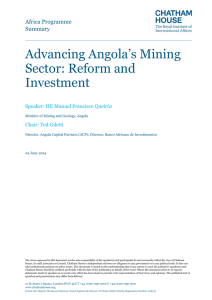 Advancing Angola’s Mining Sector: Reform and Investment