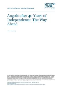 Angola after 40 Years of Independence: The Way Ahead