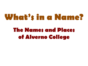 What’s in a Name? The Names and Places of Alverno College