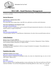 MGT 400 – Small Business Management